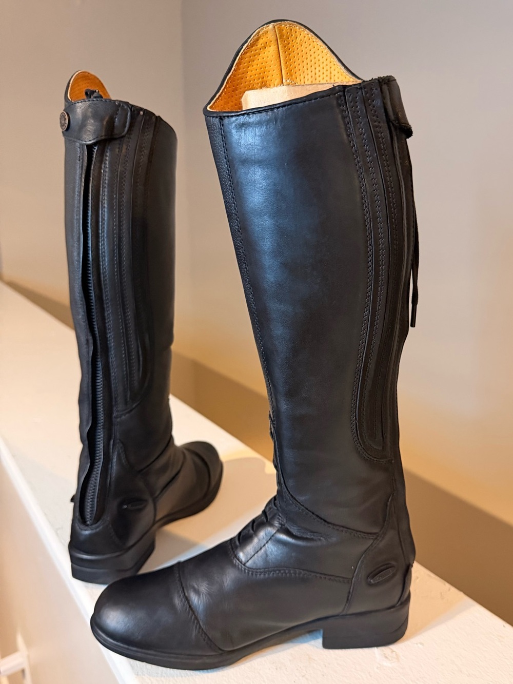 Moretta Gianna Leather Field Riding Boots Kids Youth Black US 4 Equestrian
